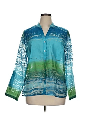 Choices 3/4 Sleeve Button-Down Shirt (view 1)
