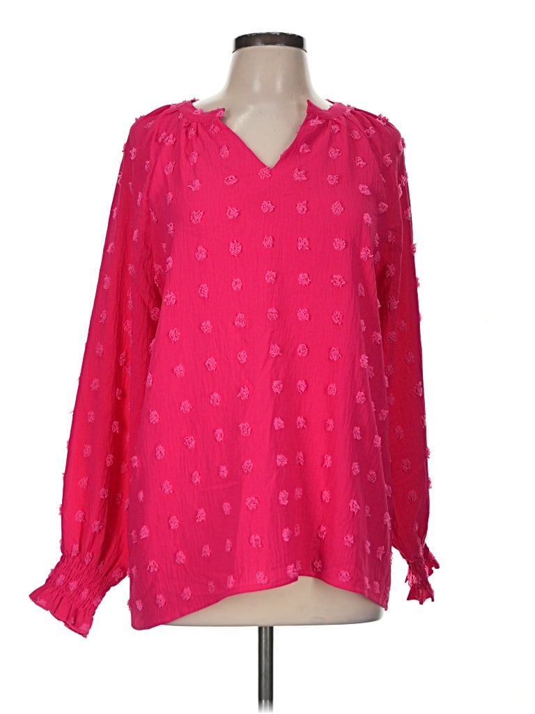 Pre-owned Zesica Long Sleeve Blouse In Pink