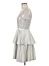 Armani Exchange 100% Polyester Metallic Silver Cocktail Dress Size 6 - photo 5