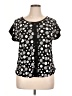 Diana Belle Polka Dots Black Short Sleeve Blouse Size XL - photo 1