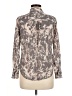 Piperlime 100% Silk Paisley Tan Long Sleeve Silk Top Size M - photo 2