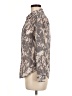 Piperlime 100% Silk Paisley Tan Long Sleeve Silk Top Size M - photo 5