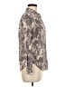 Piperlime 100% Silk Paisley Tan Long Sleeve Silk Top Size M - photo 4