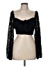 Topshop Black Long Sleeve Blouse Size 8 - photo 1