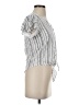 Sim & Sam 100% Rayon Stripes Gray Short Sleeve Blouse Size S - photo 4