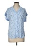Alexander Jordan 100% Rayon Polka Dots Blue Short Sleeve Blouse Size L - photo 1