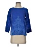 J.Crew 100% Linen Blue 3/4 Sleeve Blouse Size 00 - photo 1
