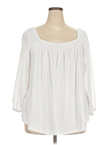 a.n.a. A New Approach 3/4 Sleeve Blouse (view 1)