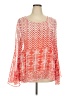 Umgee Chevron-herringbone Orange Long Sleeve Blouse Size XXL - photo 1
