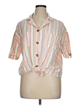 dip Short Sleeve Blouse (view 1)