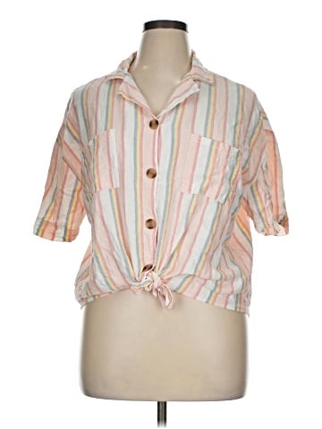 dip Short Sleeve Blouse (view 1)