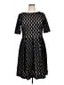Coldwater Creek 100% Polyester Argyle Black Cocktail Dress Size 16 - photo 1