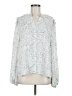 CAbi 100% Polyester Paisley Silver Long Sleeve Blouse Size M - photo 1
