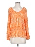Faded Glory 100% Rayon Orange Long Sleeve Blouse Size S - photo 1