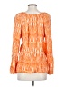 Faded Glory 100% Rayon Orange Long Sleeve Blouse Size S - photo 2