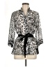 Alfred Dunner 100% Polyester Animal Print Silver 3/4 Sleeve Blouse Size 10 (petite) - photo 1