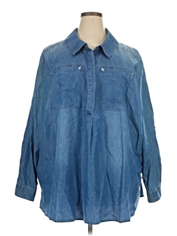 Lane Bryant 3/4 Sleeve Button-Down Shirt (view 1)