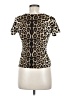Free Kisses Animal Print Brown Short Sleeve Top Size M - photo 2