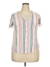 Torrid 100% Rayon Stripes Ivory Short Sleeve Blouse Size 2X Plus (2) - photo 1
