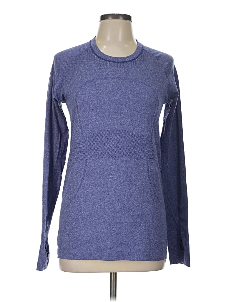 Pre-owned Lululemon Athletica Long Sleeve T-shirt In Blue