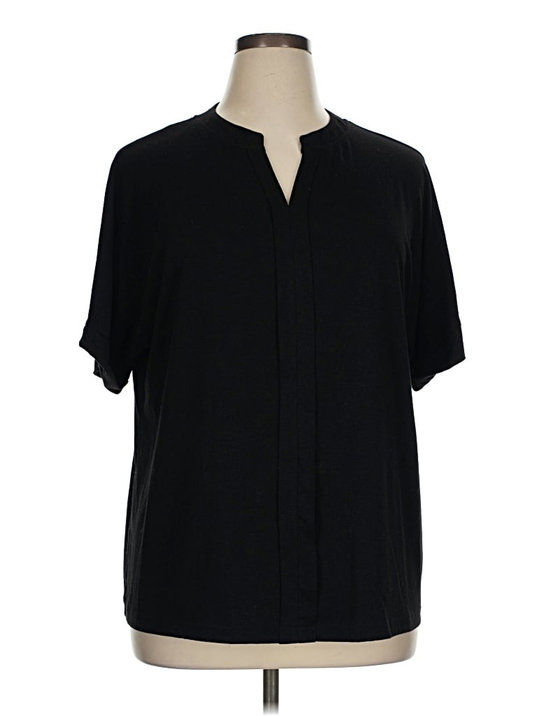 Pre-owned Miholl Short Sleeve Blouse In Black