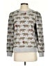 Charter Club Animal Print Silver Pullover Sweater Size S - photo 1
