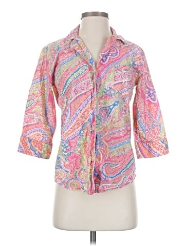 Lauren by Ralph Lauren 3/4 Sleeve Button-Down Shirt (view 1)