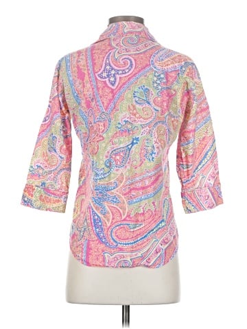 Lauren by Ralph Lauren 3/4 Sleeve Button-Down Shirt (view 2)