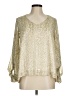 Tyche 100% Polyester Gold 3/4 Sleeve Blouse Size M - photo 1