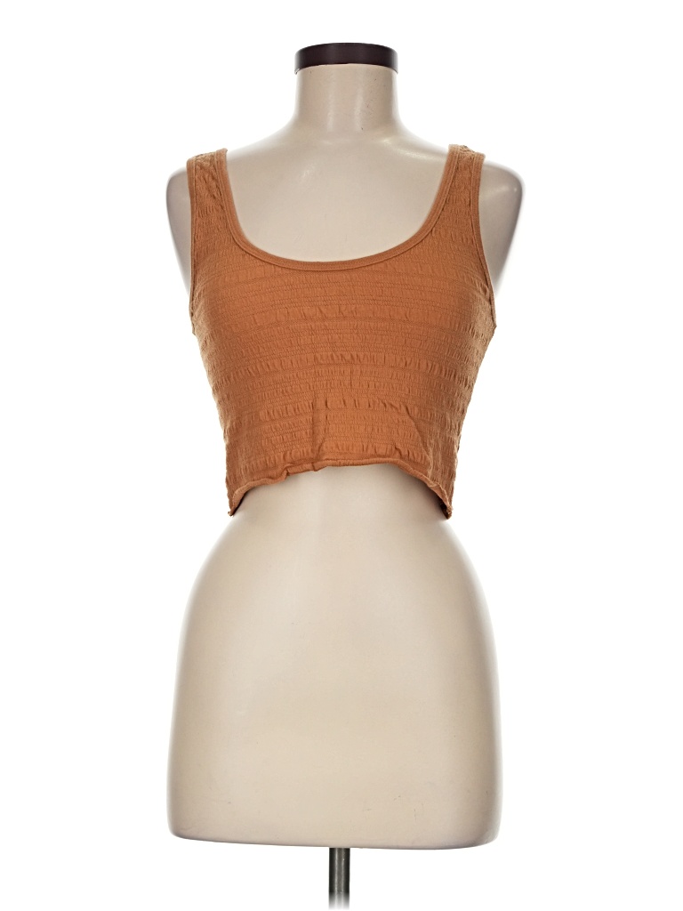 Pre-owned American Eagle Outfitters Tank Top Brown Square Neckline Tops
