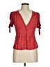 Urban Romantics 100% Rayon Red Short Sleeve Blouse Size M - photo 1