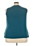 Lane Bryant 100% Polyester Print Teal Sleeveless Blouse Size 22 - 24 Plus - photo 2