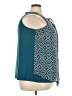 Lane Bryant 100% Polyester Print Teal Sleeveless Blouse Size 22 - 24 Plus - photo 4