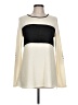 12pm by Mon Ami Color Block Ivory Pullover Sweater Size L - photo 1