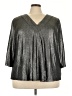 Lane Bryant Metallic Silver 3/4 Sleeve Top Size 26 - 28 Plus - photo 1