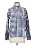 Topshop 100% Cotton Checkered-gingham Blue Long Sleeve Button-Down Shirt Size 4 - photo 1