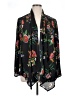 Lily White 100% Polyester Floral Black Long Sleeve Blouse Size XL - photo 1