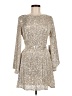 Jay Godfrey 100% Polyester Metallic Silver Cocktail Dress Size 6 - photo 1