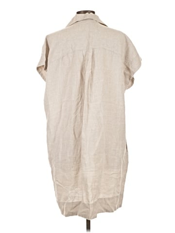 Madewell Utility Short-Sleeve Mini Shirtdress in 100% Linen (view 2)
