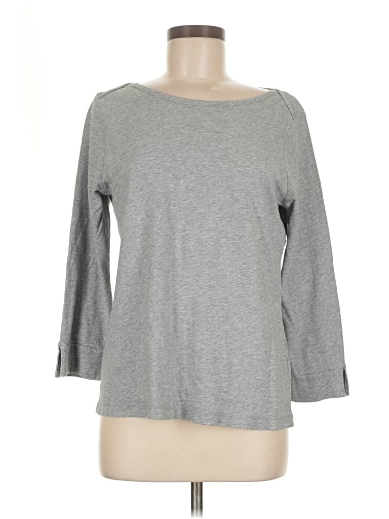 Pre-owned Jcrew 3/4 Sleeve T-shirt In Gray