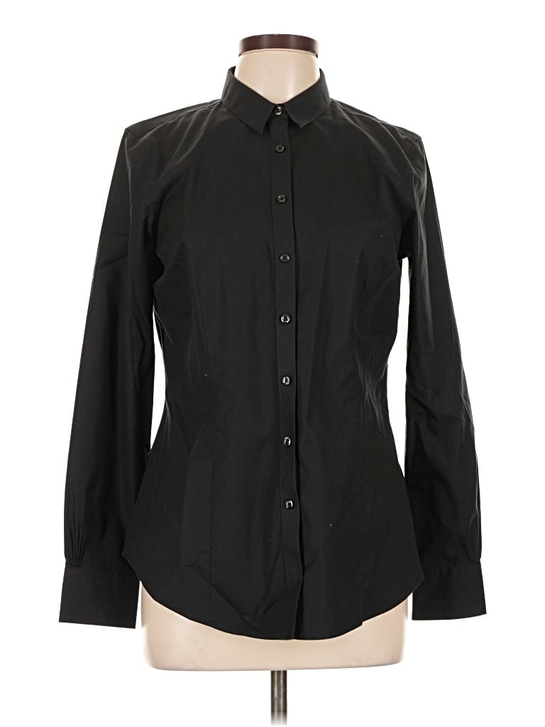 Pre-owned Brooks Brothers Long Sleeve Blouse In Black