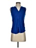 XXI Blue Sleeveless Button-Down Shirt Size S - photo 1