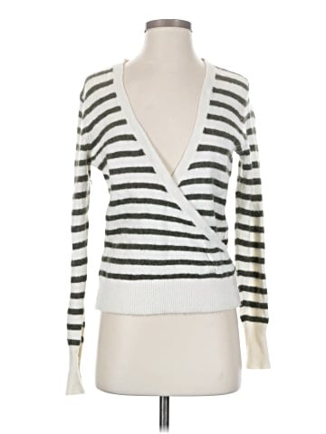 Madewell Wrap-Front Sweater in Elthorne Stripe (view 1)