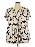 Lane Bryant Floral Ivory Short Sleeve Blouse Size 26 - 28 Plus - photo 1