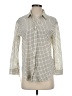 7 For All Mankind Houndstooth Ivory Long Sleeve Button-Down Shirt Size S - photo 1