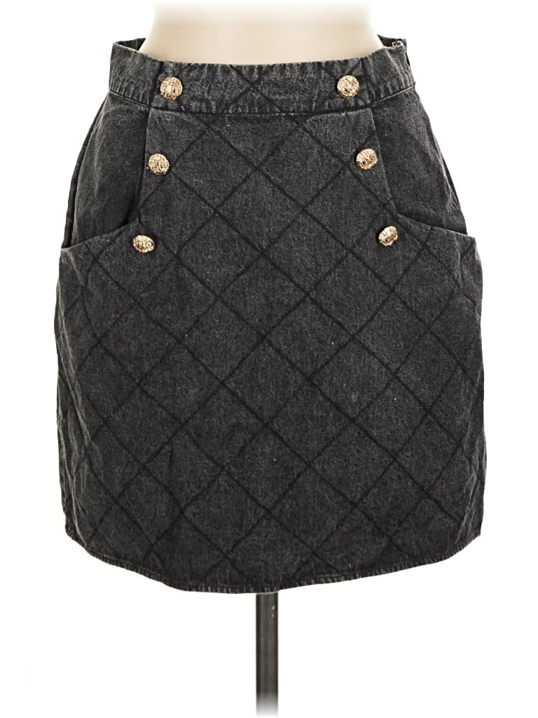 Pre-owned Entro Denim Skirt In Gray
