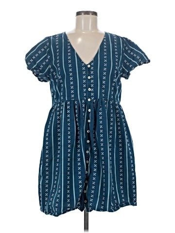 Madewell Alexandra Button-Front Mini Dress in Jacquard Stripe (view 1)
