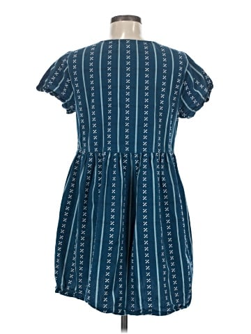 Madewell Alexandra Button-Front Mini Dress in Jacquard Stripe (view 2)