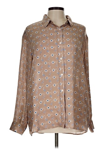 Kule Long Sleeve Silk Top (view 1)
