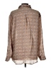 Kule 100% Silk Print Brown Long Sleeve Silk Top Size L - photo 2